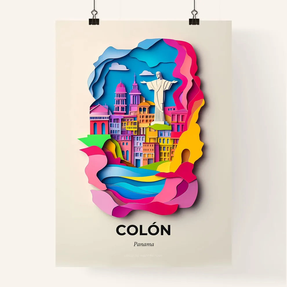 Vivid Colón, Panama, Colorful Poster