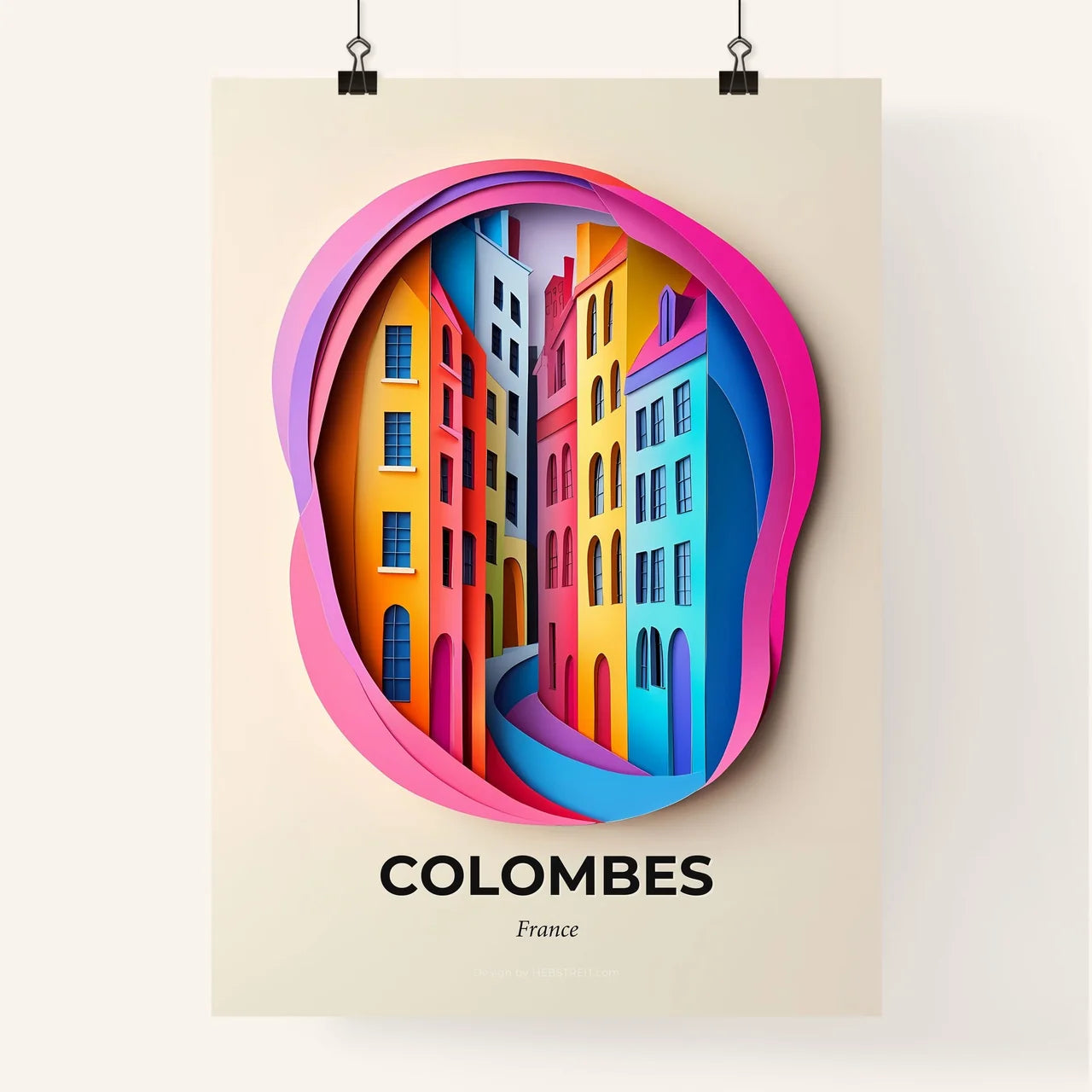 Vivid Colombes, France, Colorful Poster