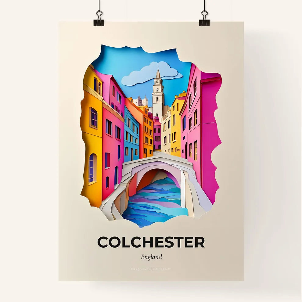 Vivid Colchester, England, Colorful Poster