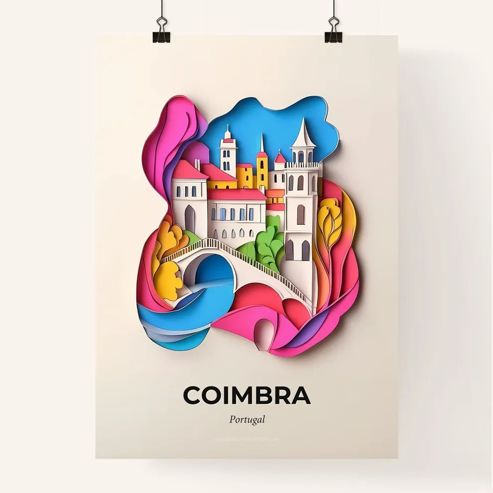 Vivid Coimbra, Portugal, Colorful Poster