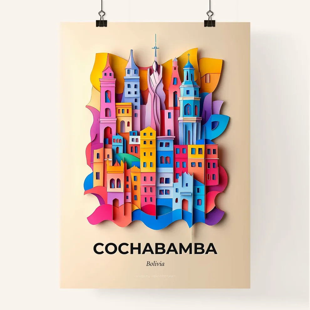 Vivid Cochabamba, Bolivia, Colorful Poster