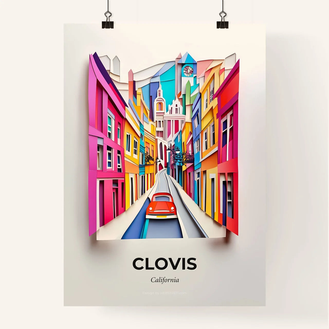 Vivid Clovis, California, Colorful Poster