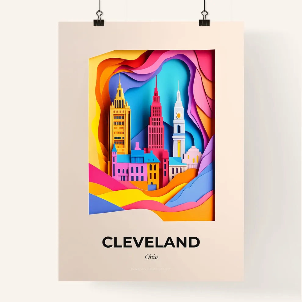 Vivid Cleveland, Ohio, Colorful Poster