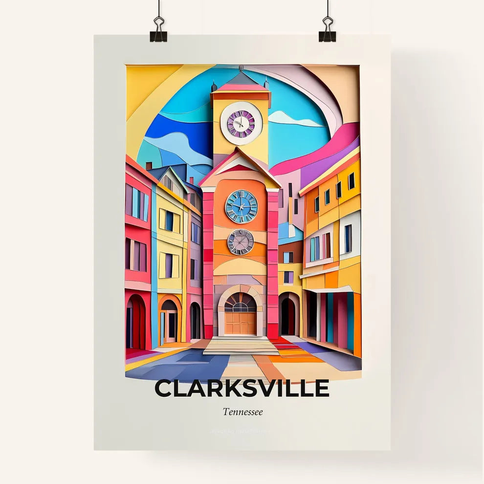 Vivid Clarksville, Tennessee, Colorful Poster