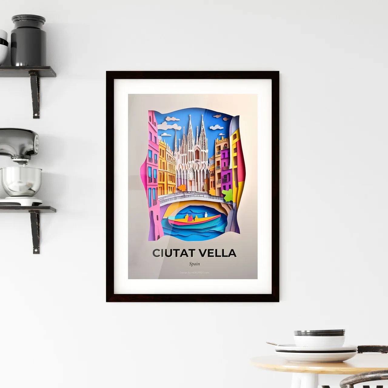 Vivid Ciutat Vella, Spain, Framed Wall Art