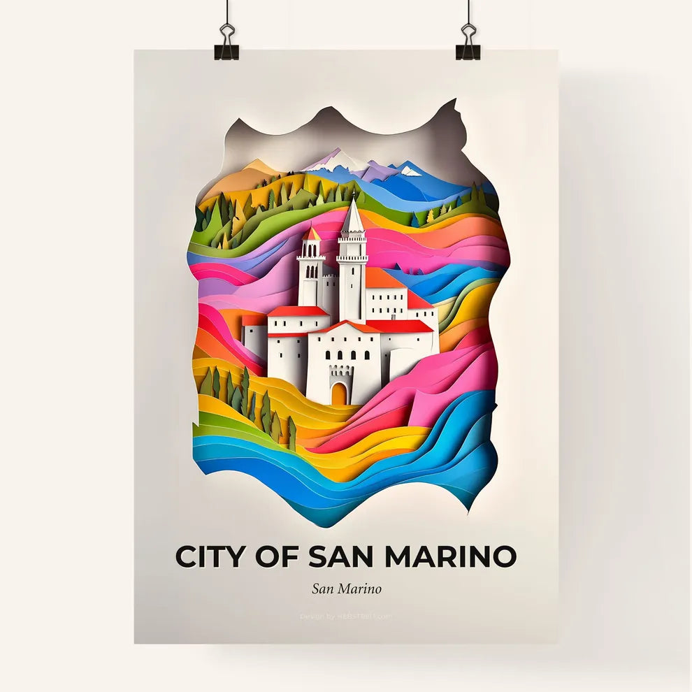Vivid City of San Marino, San Marino, Colorful Poster