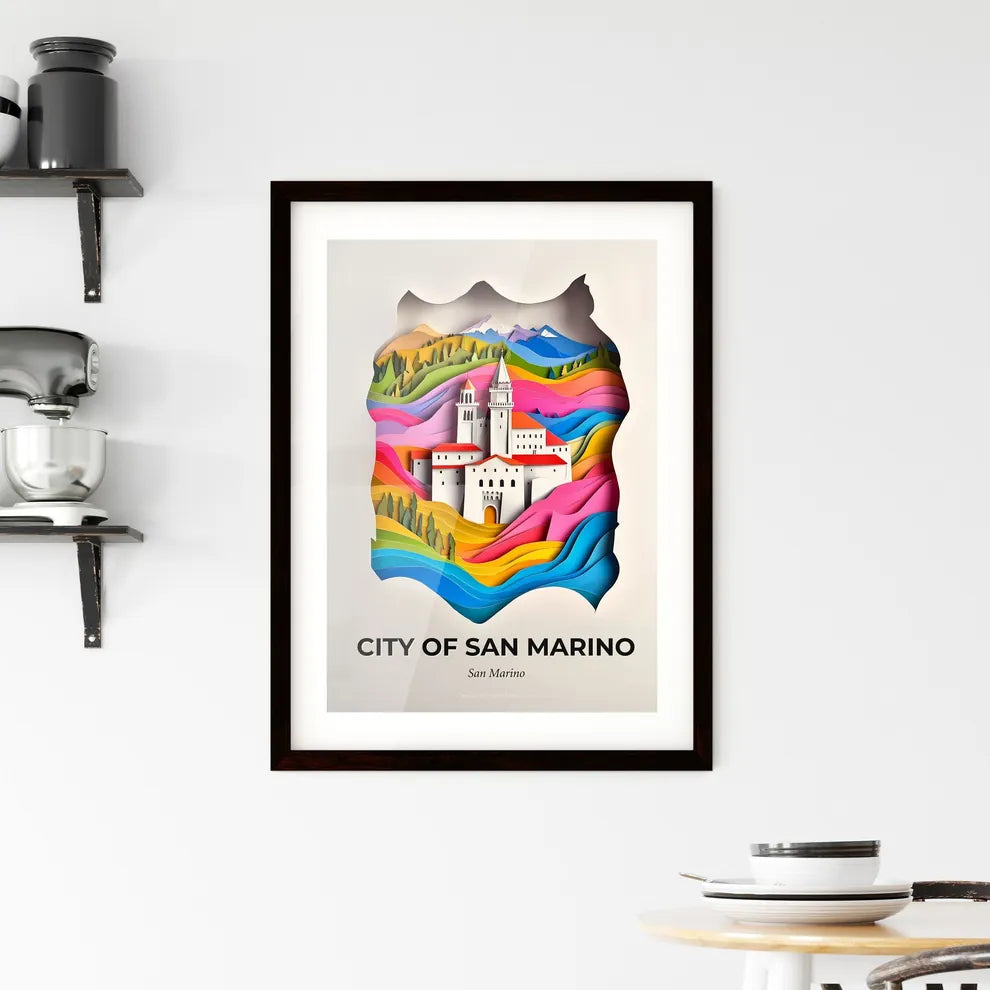 Vivid City of San Marino, San Marino, Framed Wall Art