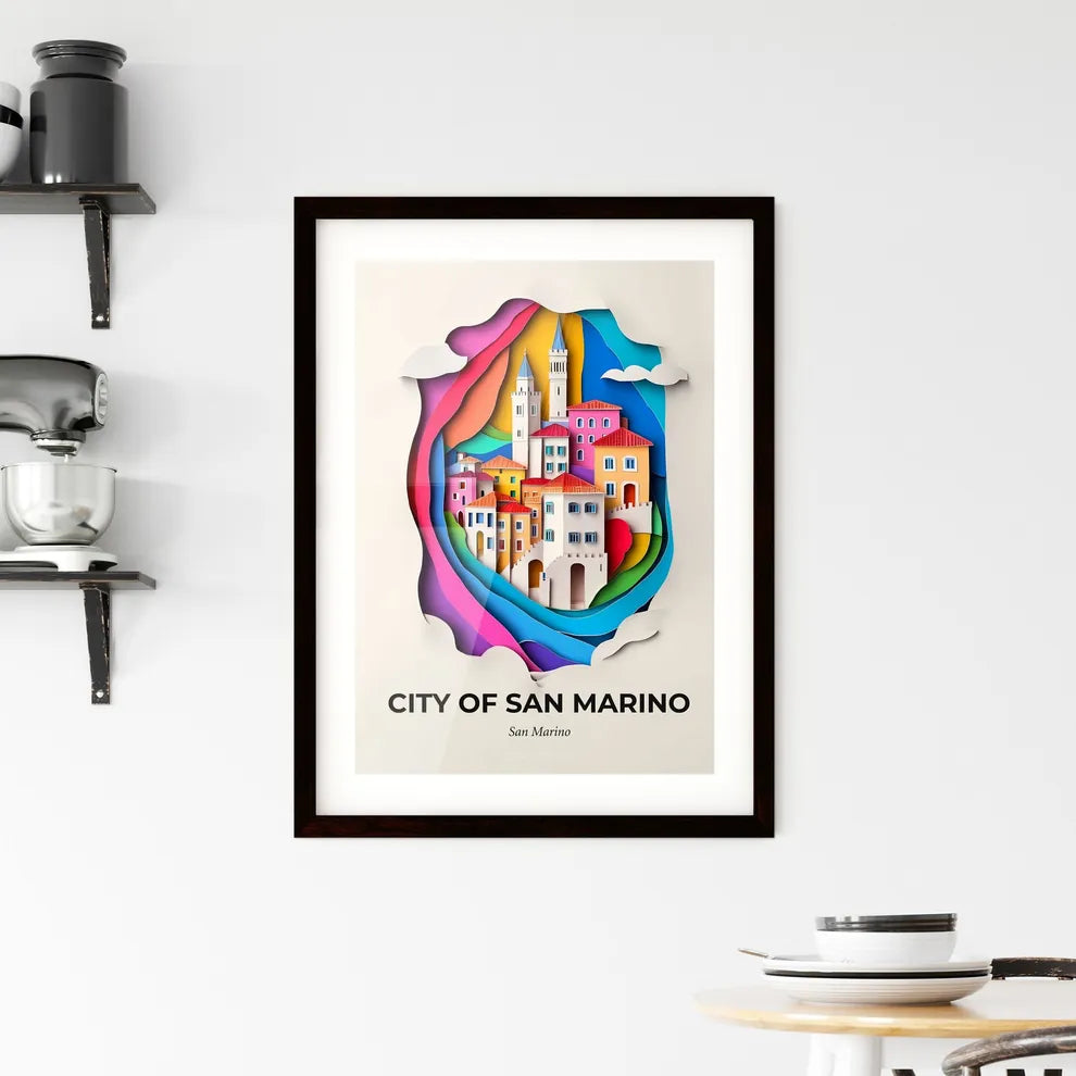 Vivid City of San Marino, San Marino, Framed Wall Art