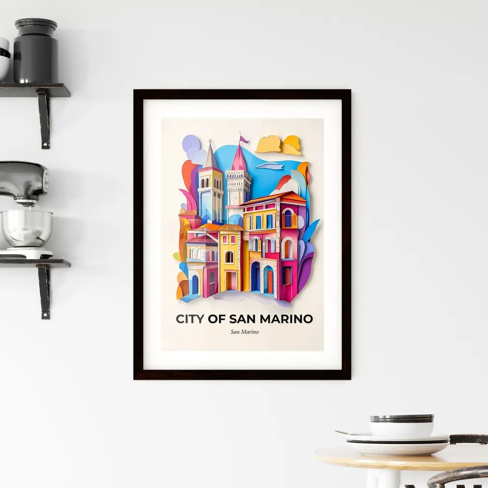 Vivid City of San Marino, San Marino, Framed Wall Art