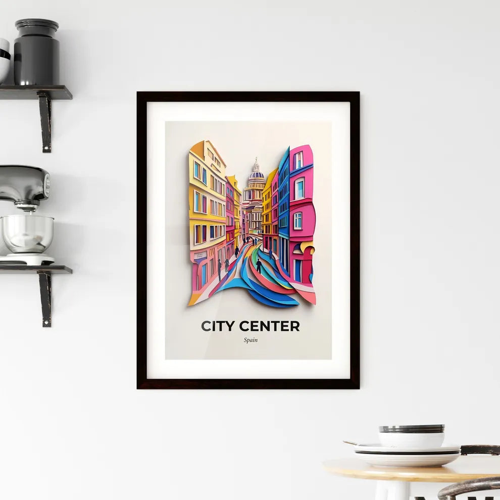 Vivid City Center, Spain, Framed Wall Art