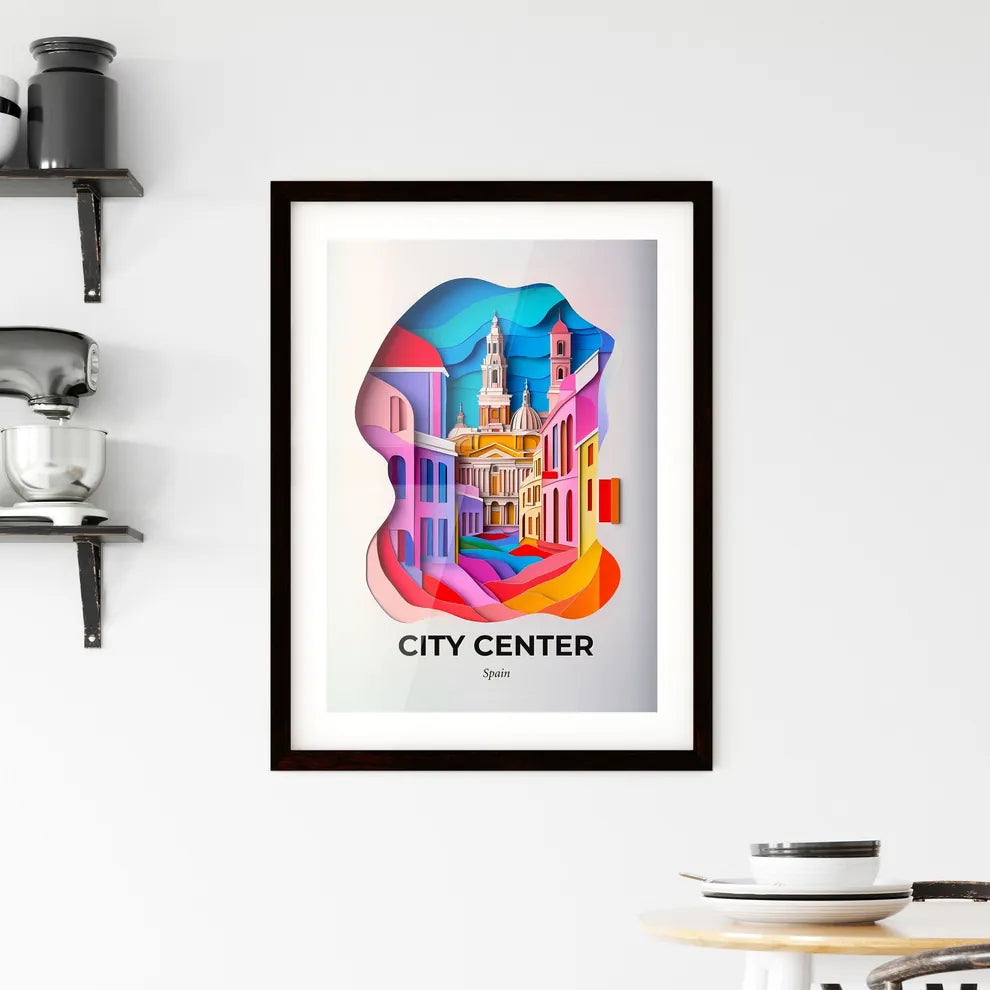 Vivid City Center, Spain, Framed Wall Art