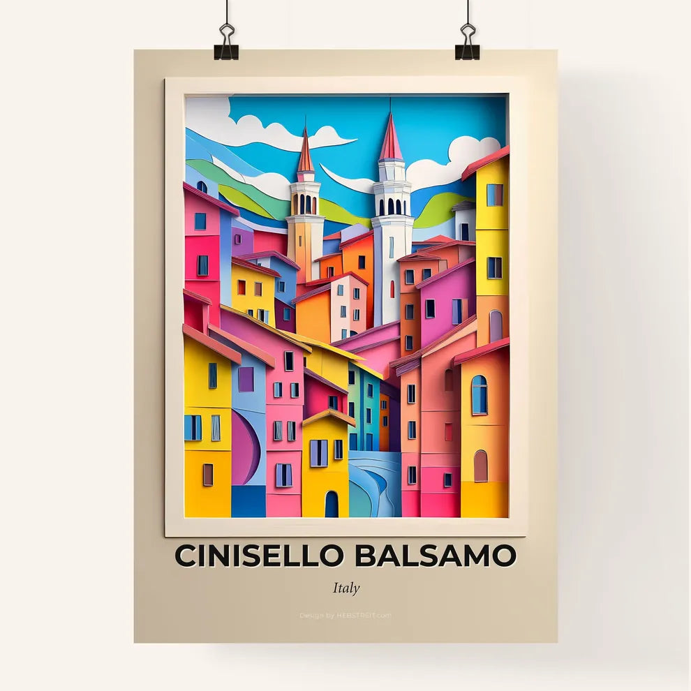 Vivid Cinisello Balsamo, Italy, Colorful Poster