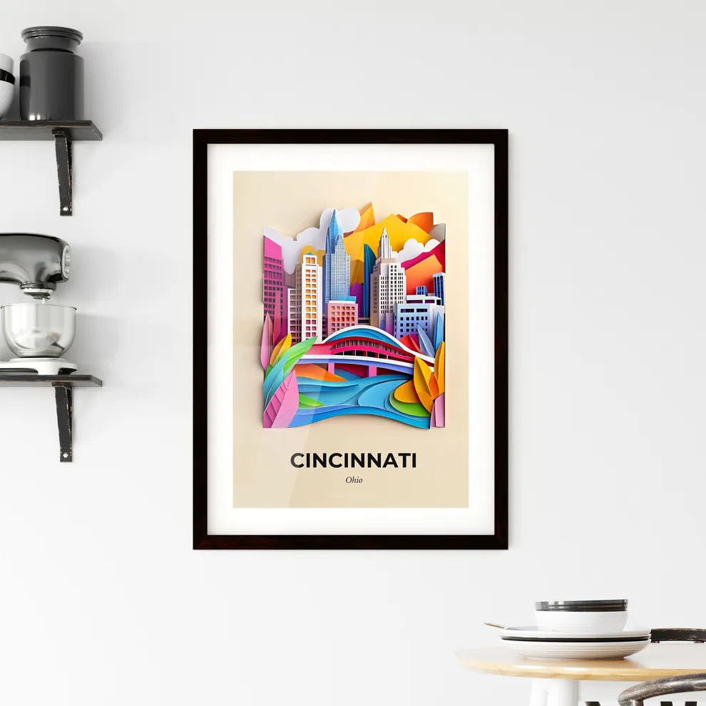 Vivid Cincinnati, Ohio, Framed Wall Art