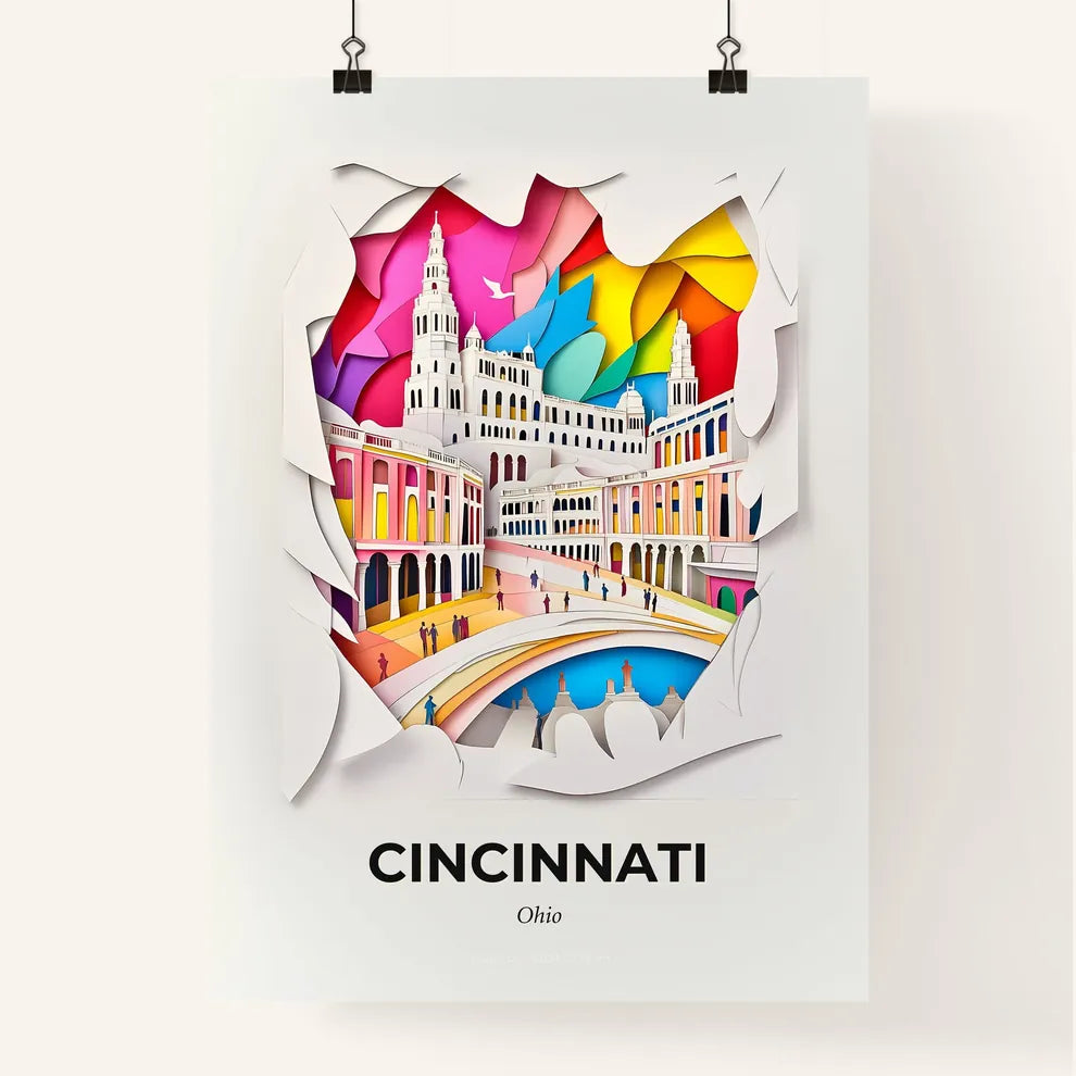 Vivid Cincinnati, Ohio, Colorful Poster