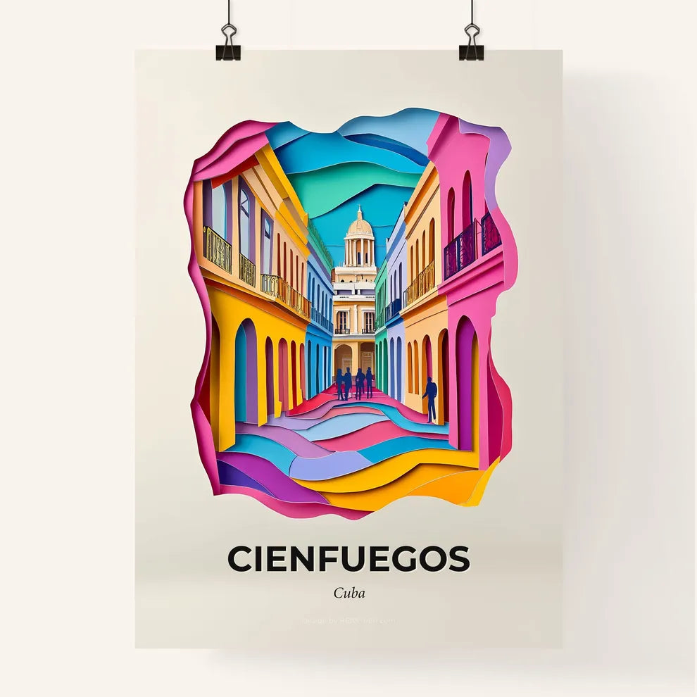 Vivid Cienfuegos, Cuba, Colorful Poster