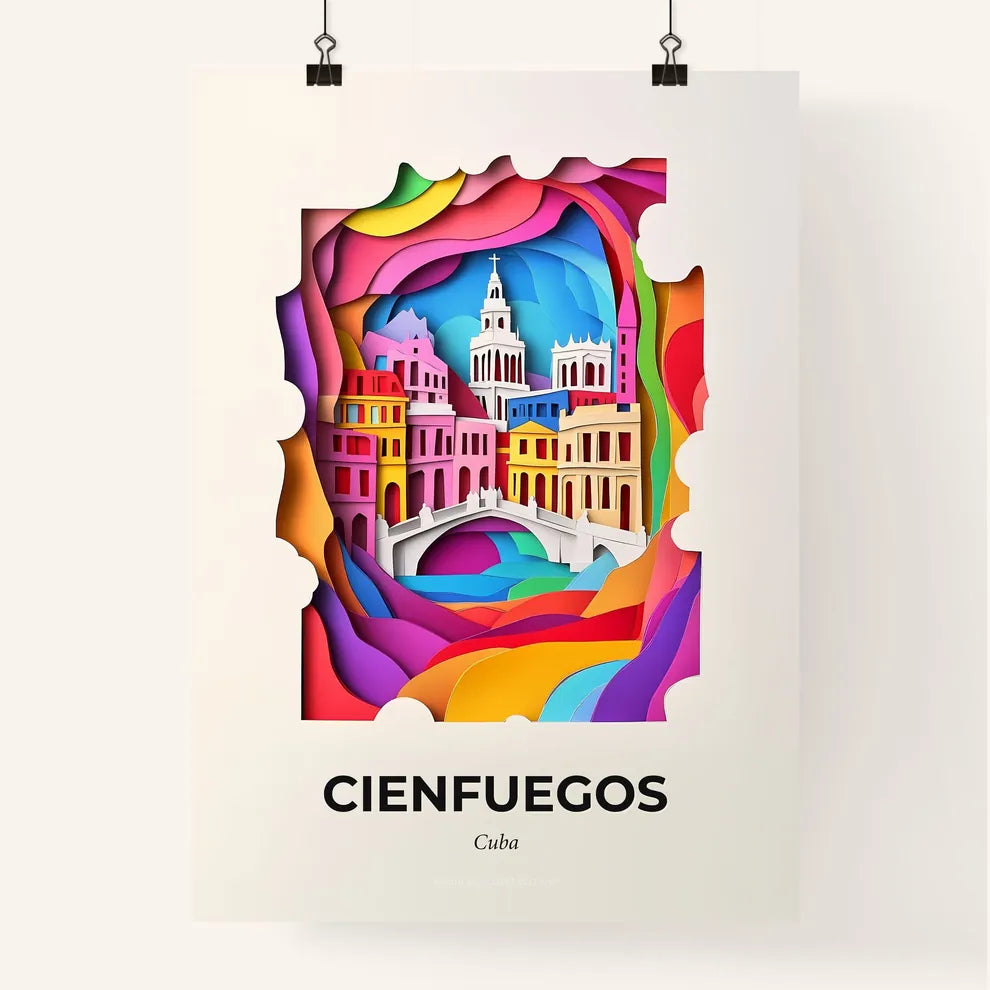 Vivid Cienfuegos, Cuba, Colorful Poster