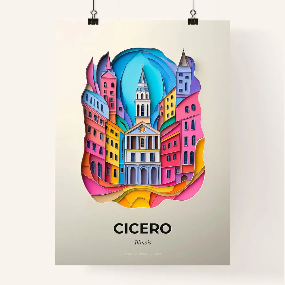 Vivid Cicero, Illinois, Colorful Poster