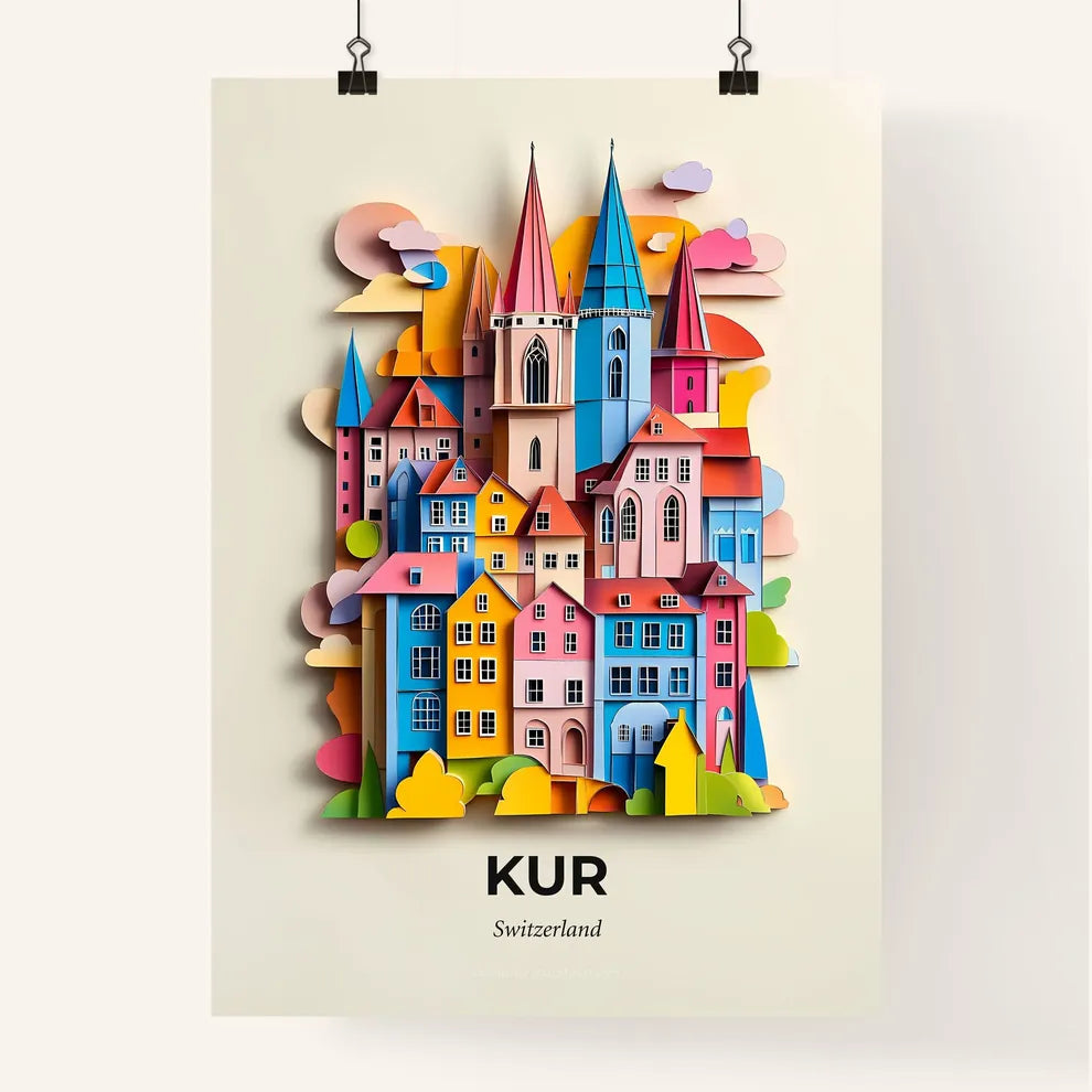 Vivid Chur, Switzerland, Colorful Poster