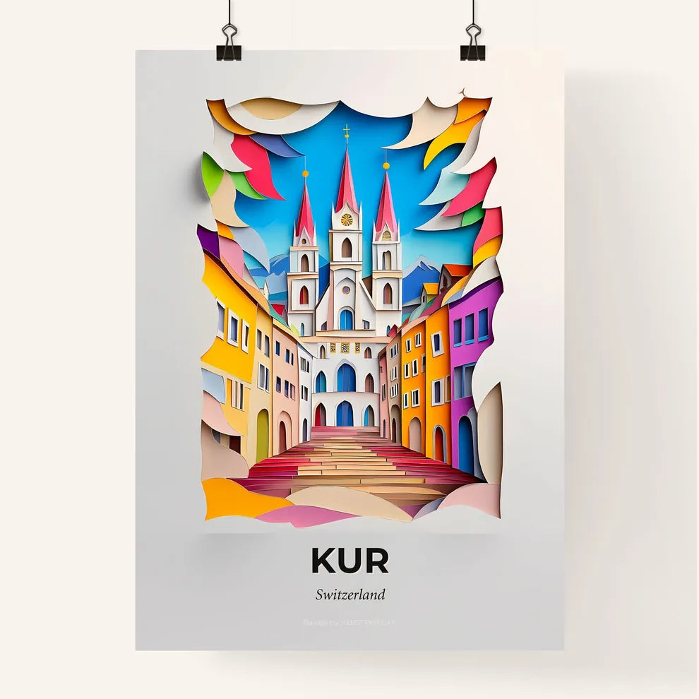 Vivid Chur, Switzerland, Colorful Poster