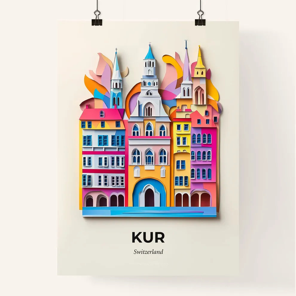 Vivid Chur, Switzerland, Colorful Poster