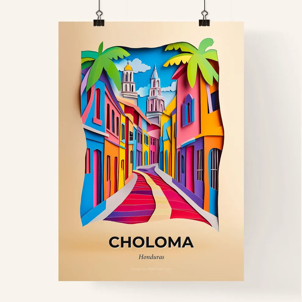 Vivid Choloma, Honduras, Colorful Poster