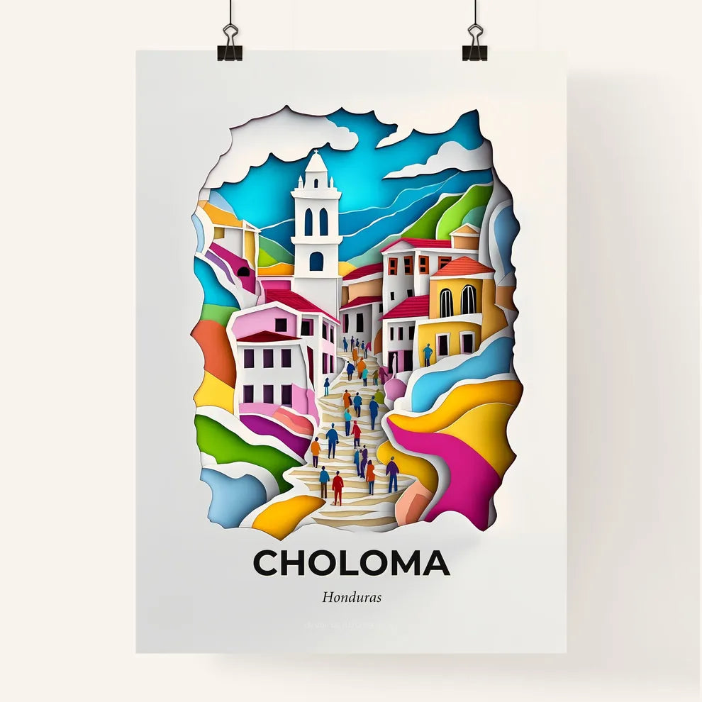 Vivid Choloma, Honduras, Colorful Poster