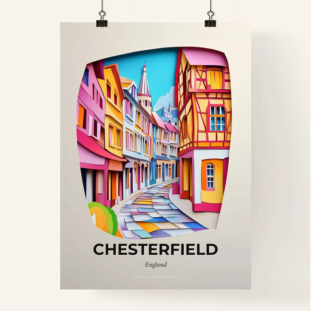 Vivid Chesterfield, England, Colorful Poster