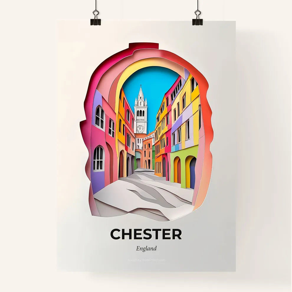 Vivid Chester, England, Colorful Poster