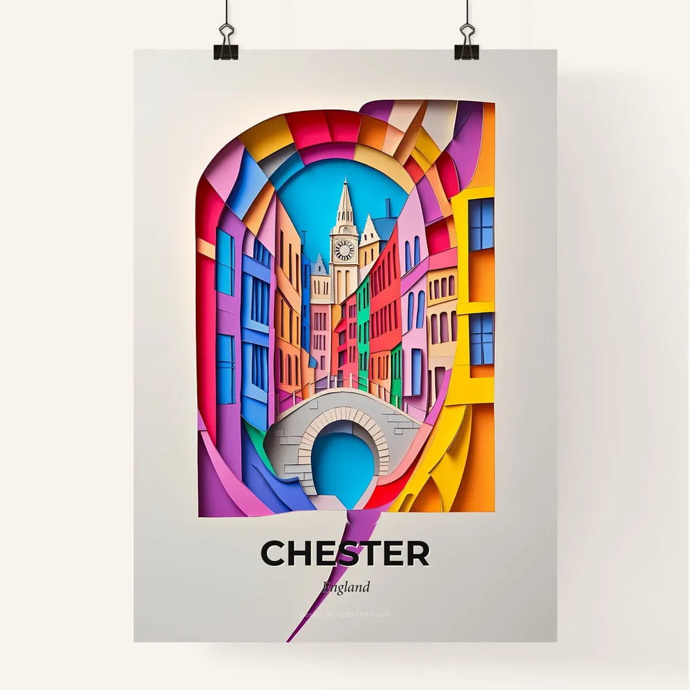 Vivid Chester, England, Colorful Poster