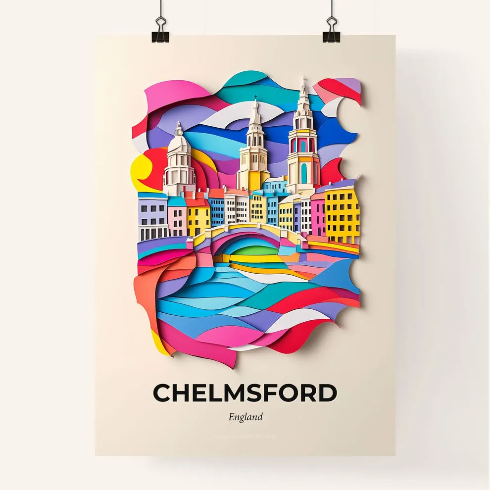 Vivid Chelmsford, England, Colorful Poster