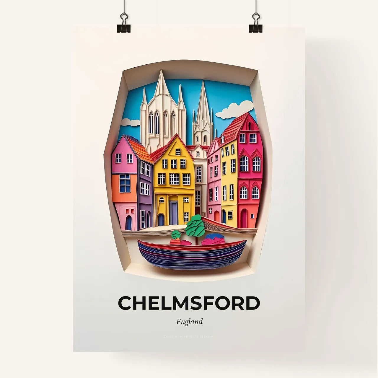 Vivid Chelmsford, England, Colorful Poster