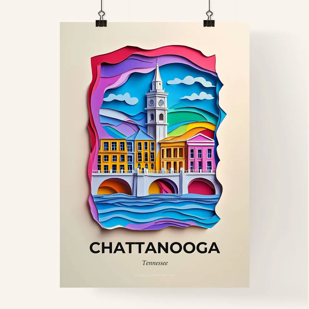 Vivid Chattanooga, Tennessee, Colorful Poster