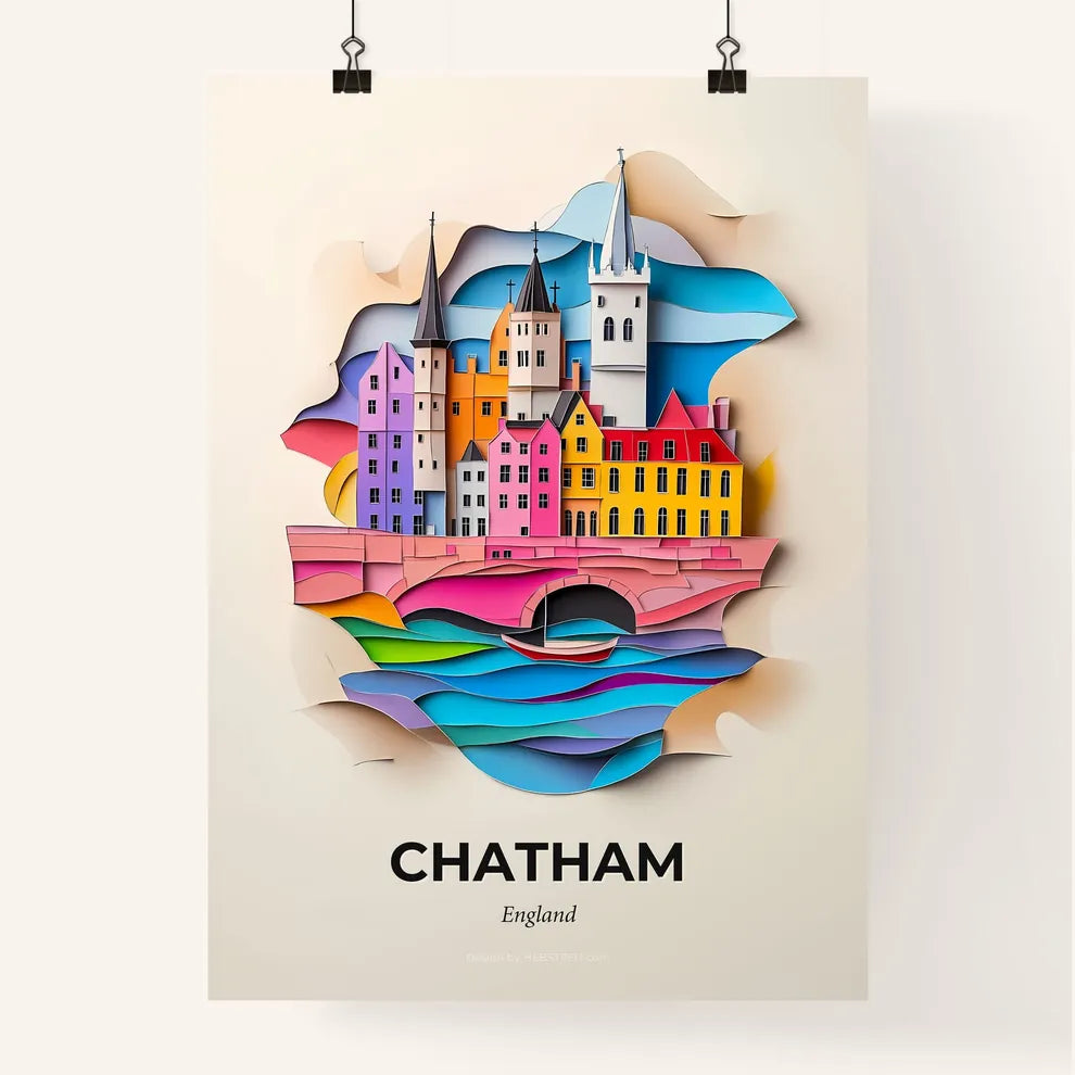 Vivid Chatham, England, Colorful Poster
