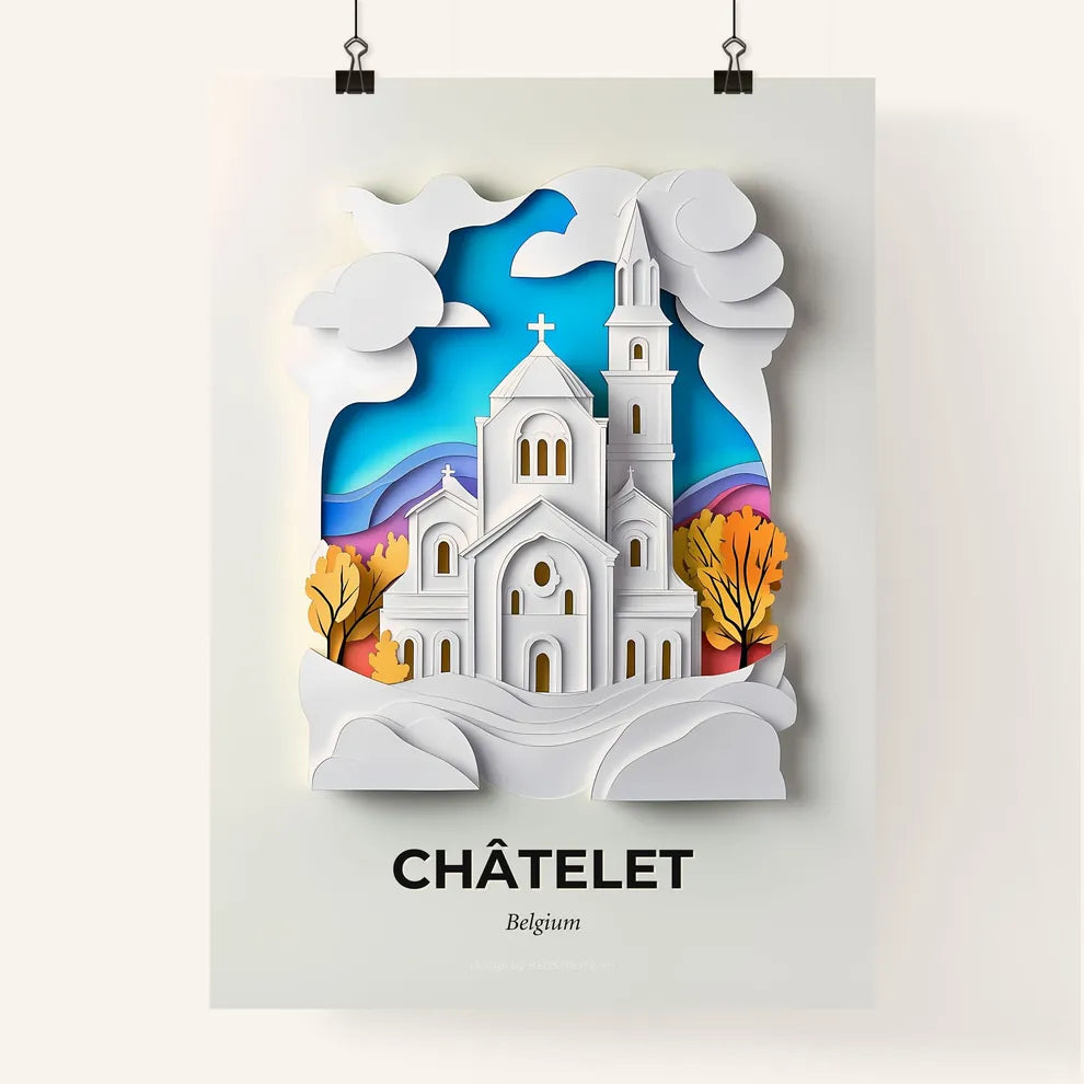 Vivid Châtelet, Belgium, Colorful Poster