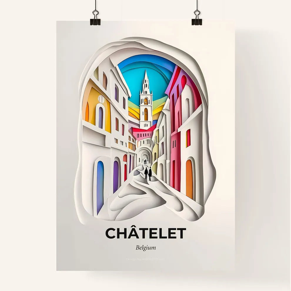 Vivid Châtelet, Belgium, Colorful Poster