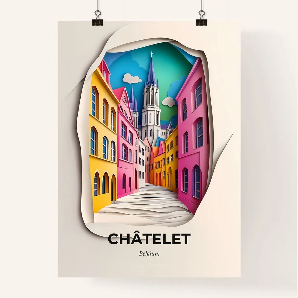 Vivid Châtelet, Belgium, Colorful Poster