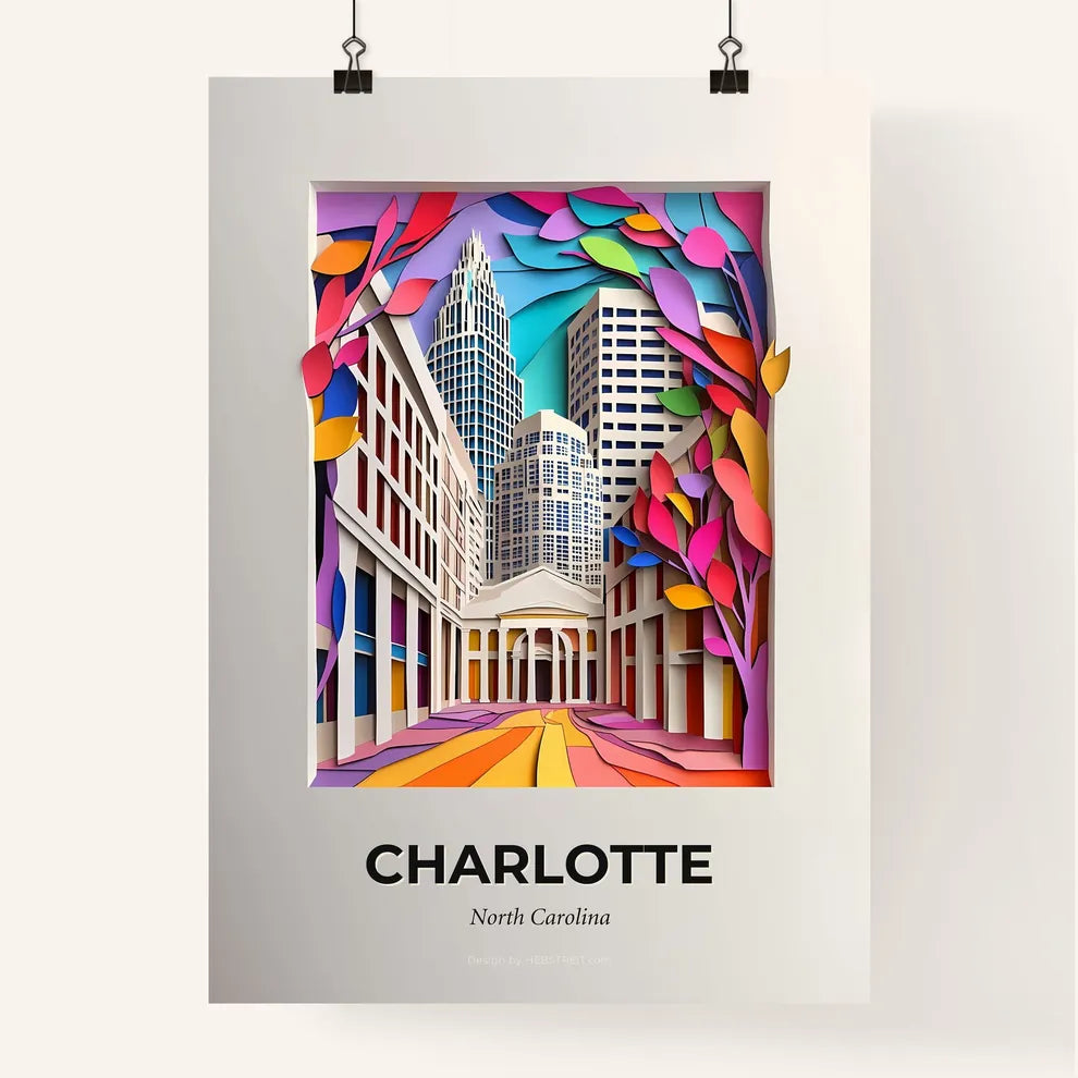 Vivid Charlotte, North Carolina, Colorful Poster
