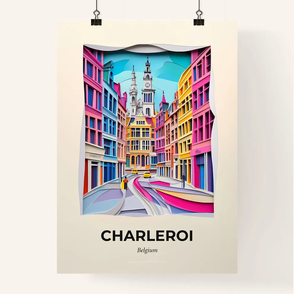 Vivid Charleroi, Belgium, Colorful Poster