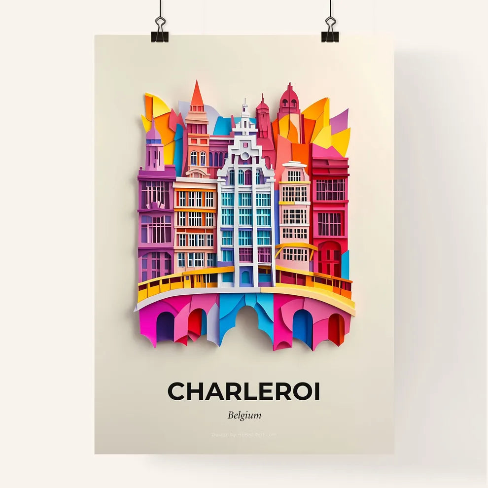 Vivid Charleroi, Belgium, Colorful Poster