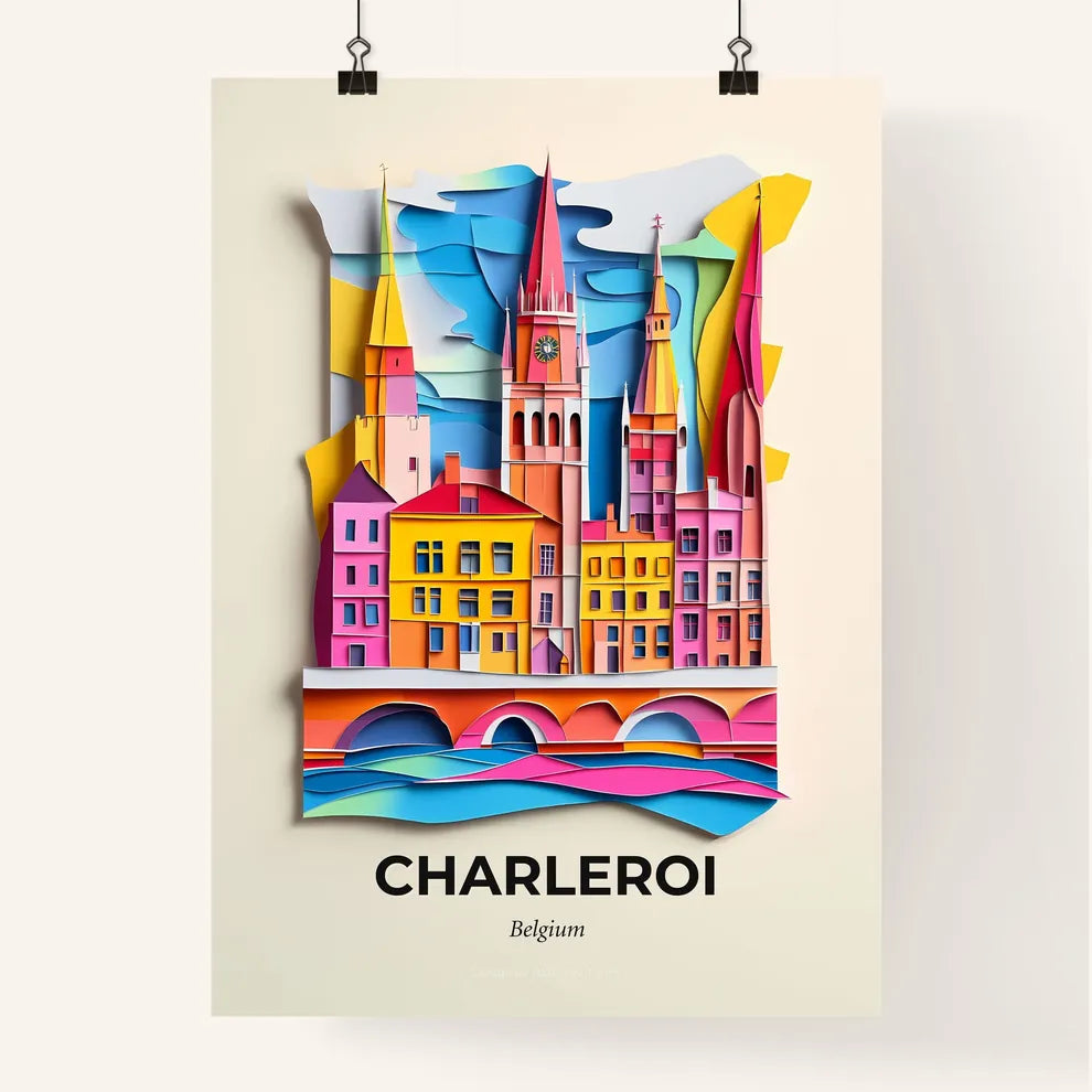 Vivid Charleroi, Belgium, Colorful Poster