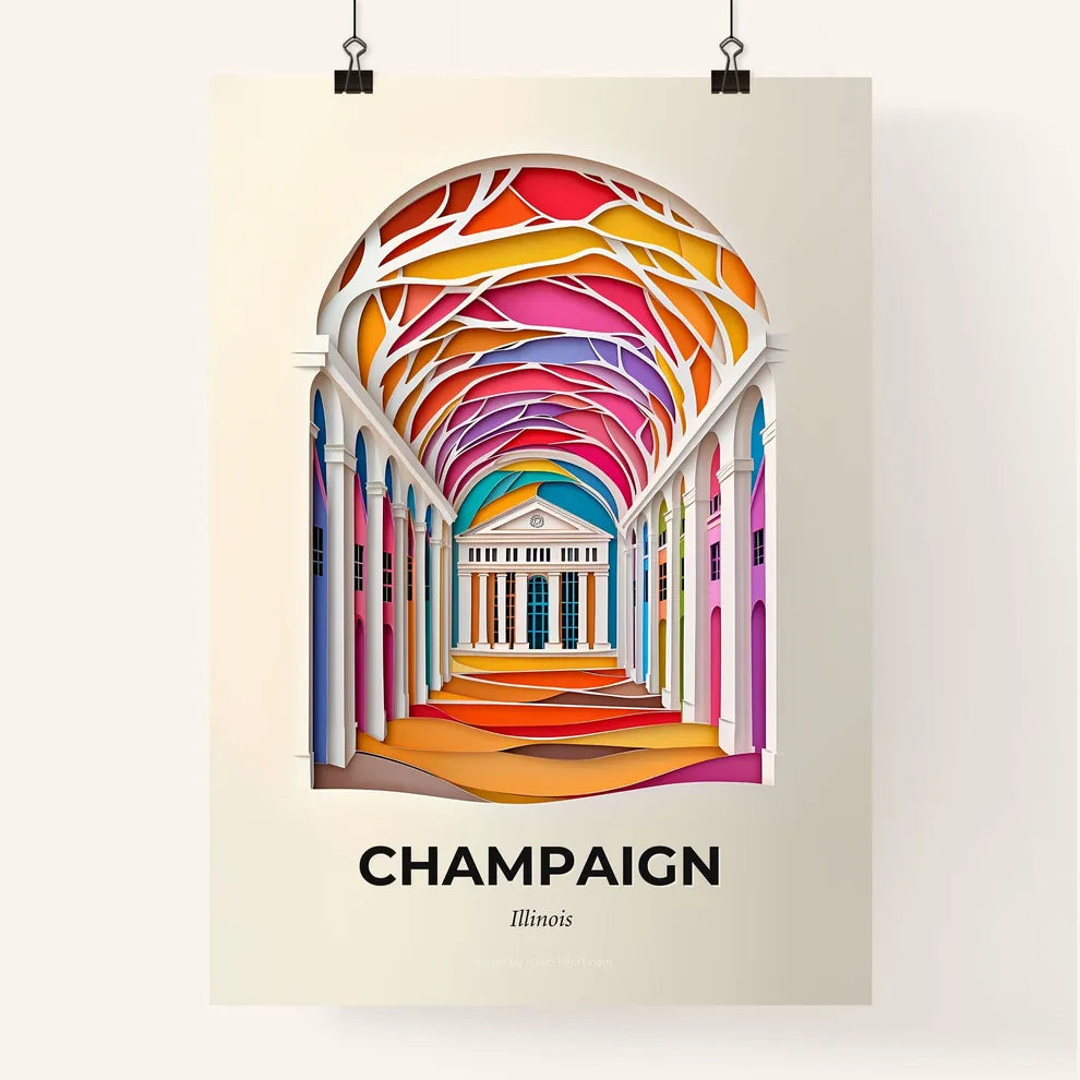 Vivid Champaign, Illinois, Colorful Poster