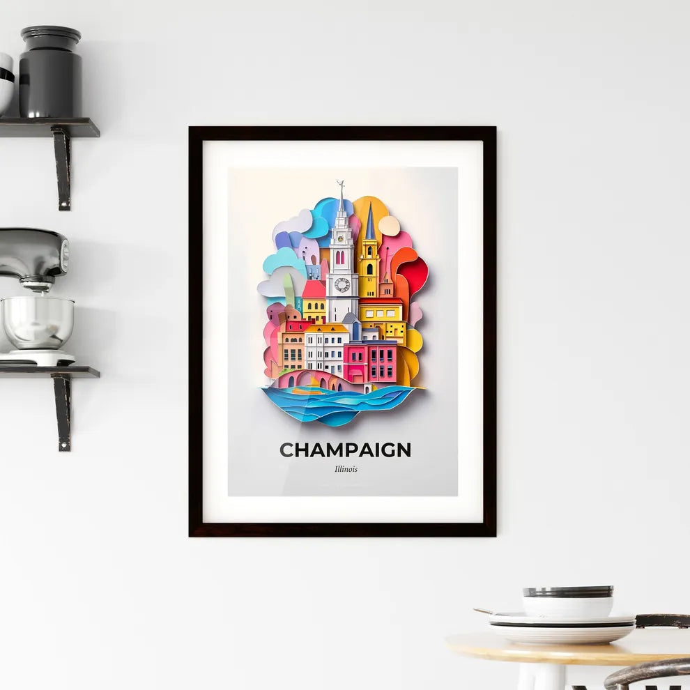 Vivid Champaign, Illinois, Framed Wall Art