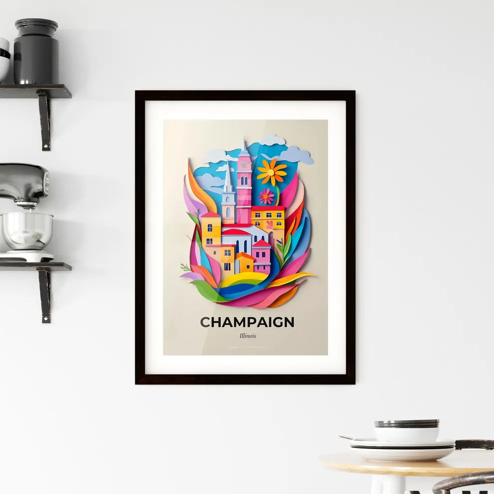 Vivid Champaign, Illinois, Framed Wall Art