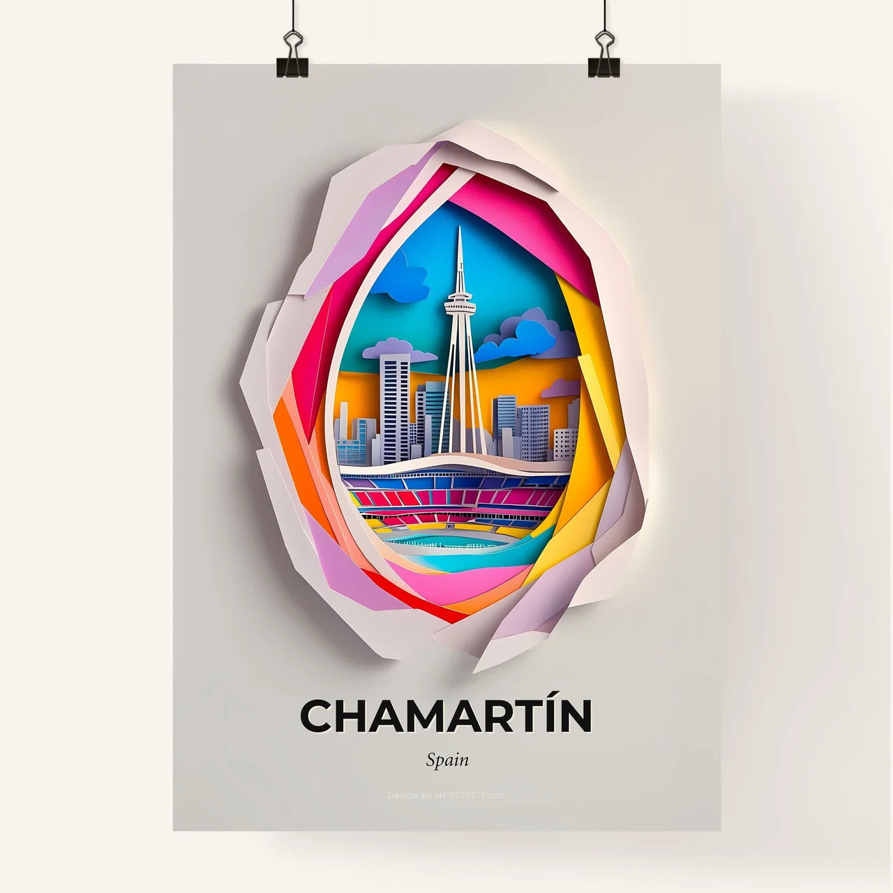 Vivid Chamartín, Spain, Colorful Poster