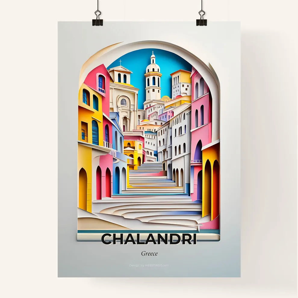 Vivid Chalandri, Greece, Colorful Poster