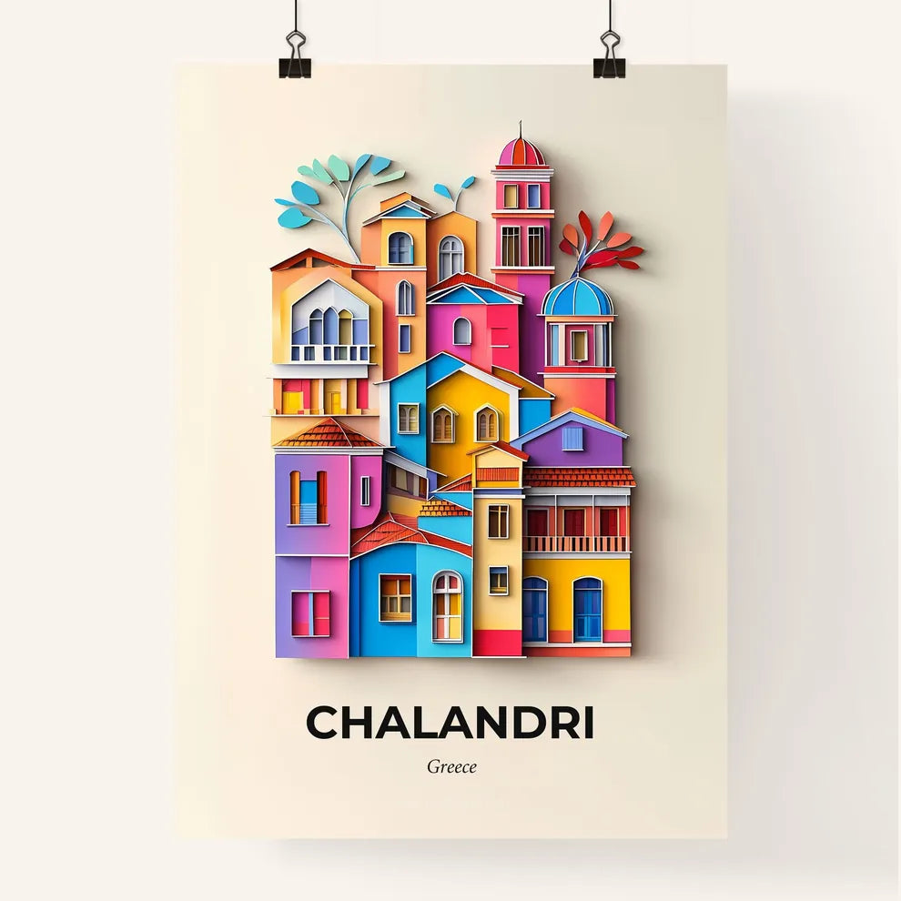 Vivid Chalandri, Greece, Colorful Poster
