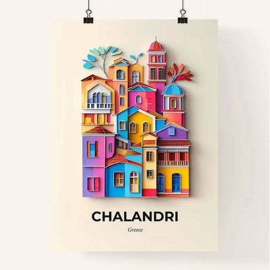 Vivid Chalandri, Greece, Colorful Poster