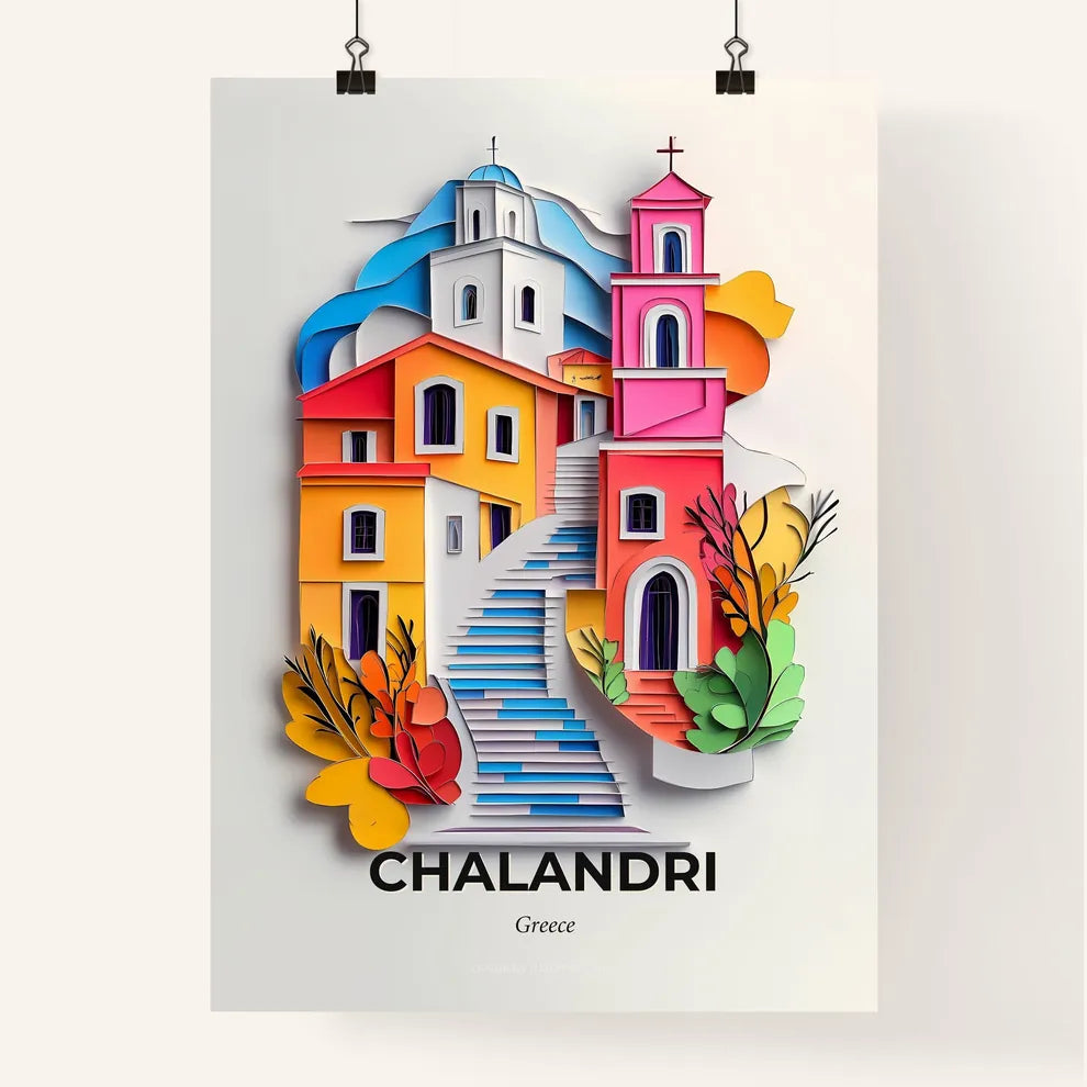 Vivid Chalandri, Greece, Colorful Poster