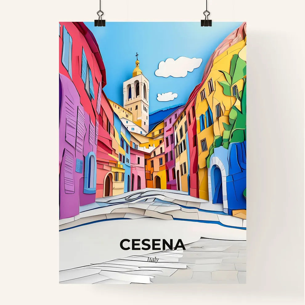 Vivid Cesena, Italy, Colorful Poster