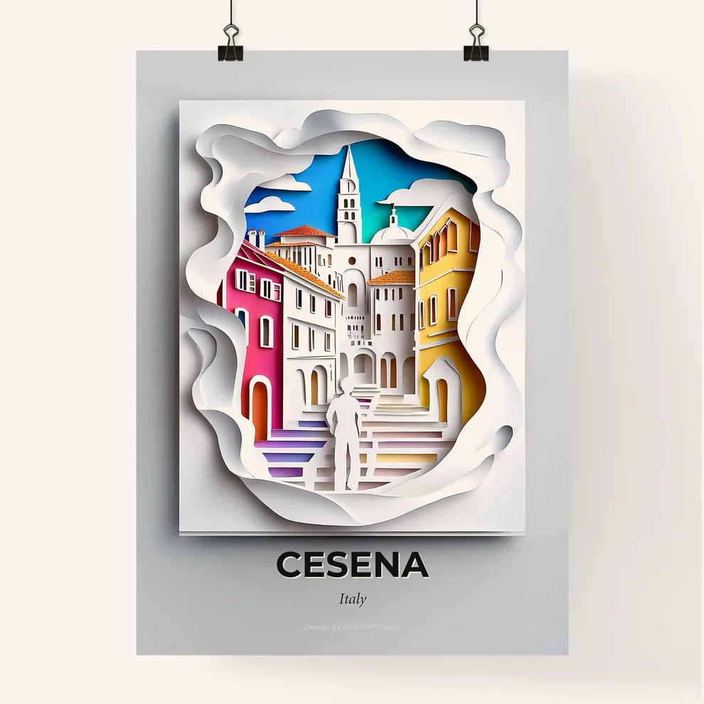 Vivid Cesena, Italy, Colorful Poster